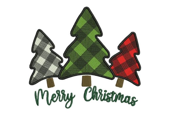 Checkered Christmas Trees Embroidery Review