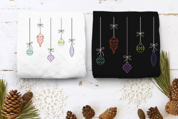 Hanging Christmas Ornaments Linework