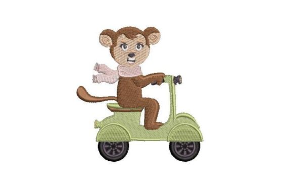 Monkey Riding a Moped Embroidery Design Review