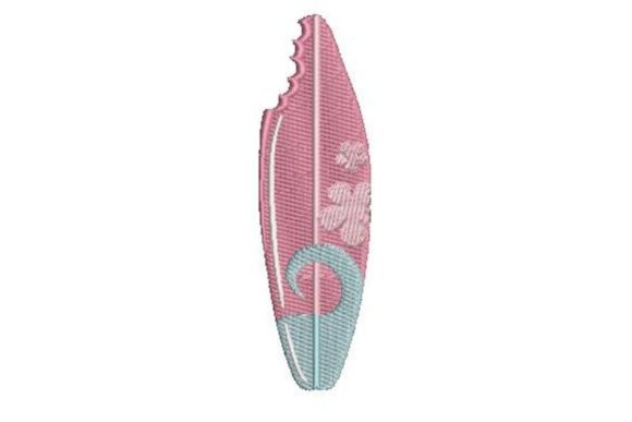 Surfboard with Sharkbite: A Beachy Embroidery Gem for Gifts