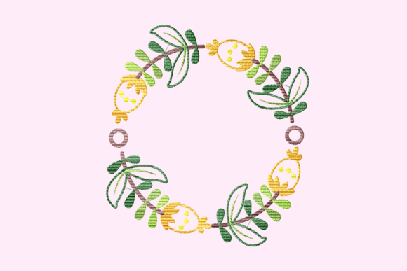 Yellow Pettal Flower Wreath Review for Seasonal Embroidery